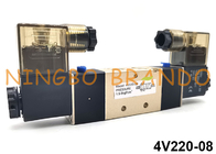 tipo manera neumática DC24V AC220V de 4V220-08 Airtac de la válvula electromagnética 5/2 de la bobina del doble