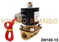 válvula electromagnética cerrada normal de cobre amarillo de actuación directa 2W160-15 para el aceite gas-aire del agua