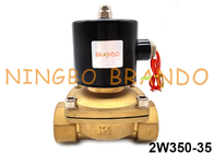 acción directa cerrada normal de cobre amarillo de la válvula electromagnética 2W350-35 para el gas de aire del aceite del agua