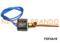 Válvula electromagnética 1/4&quot; 6.35m m OD AC220V de la refrigeración del deshumidificador FDF4A10 normalmente cerrados