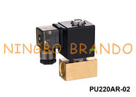 Tipo 1/4&quot; del chacó PU220AR-02 manera de cobre amarillo NC 24VDC 220VAC de la válvula electromagnética 2