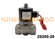 válvula electromagnética de acero inoxidable NC 24VDC 220VAC del agua 2S200-20 3/4