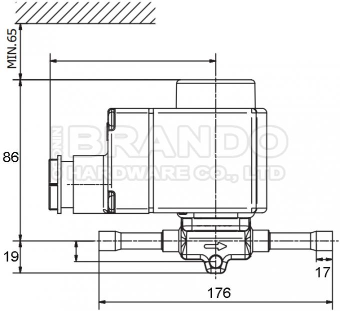 Dimensión de 032L1225 EVR15 válvula de la refrigeración de 7/8 pulgada