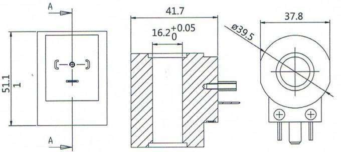 Dimensión total de las bobinas hidráulicas de EVI 3P/16 DIN43650A AMISCO