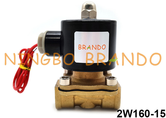 válvula electromagnética cerrada normal de cobre amarillo de actuación directa 2W160-15 para el aceite gas-aire del agua