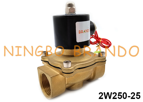 válvula electromagnética cerrada normal eléctrica de cobre amarillo 2W250-25 para la manera agua-aire del gasoil 2