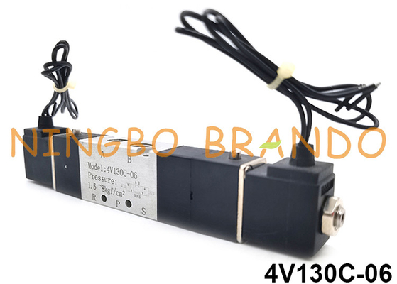 4V130C-06 Válvula solenoide neumática de control de aire tipo Airtac de 5/3 vías 24V 110V 220V