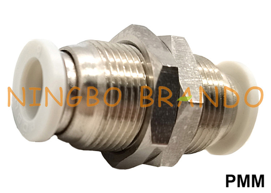 Empuje de unión de mamparo PMM para conectar accesorios de manguera neumática 1/8 '' 1/4 '' 3/8 '' 1/2 ''