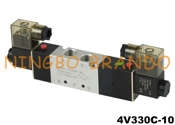 4V330C-10 Válvula de control de aire neumática de doble solenoide de 3/8 '' 24V DC 220V AC