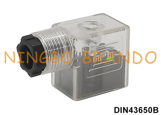 Conector transparente de la válvula electromagnética de 2P+E MPM con el indicador del LED