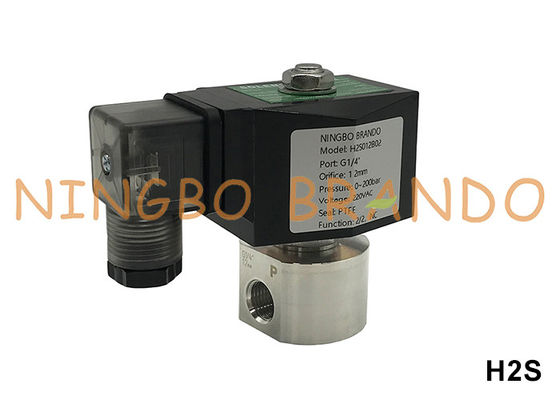 Válvula de solenoide de acero inoxidable de alta presión de 200 bar 1/8' 1/4' 12V 24V 110V 220V