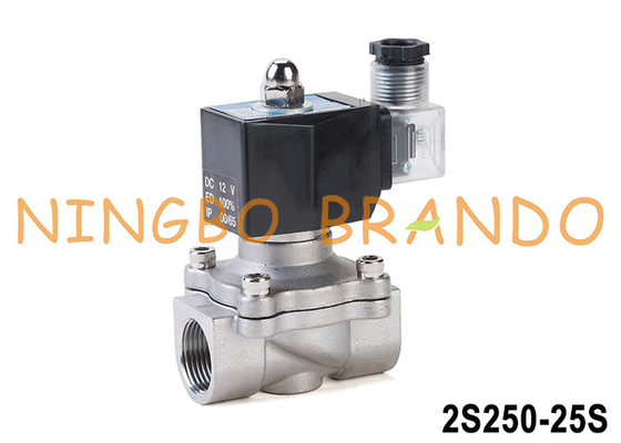 2S250-25 1' válvula de solenoide de acero inoxidable para agua y gas 24V 220V