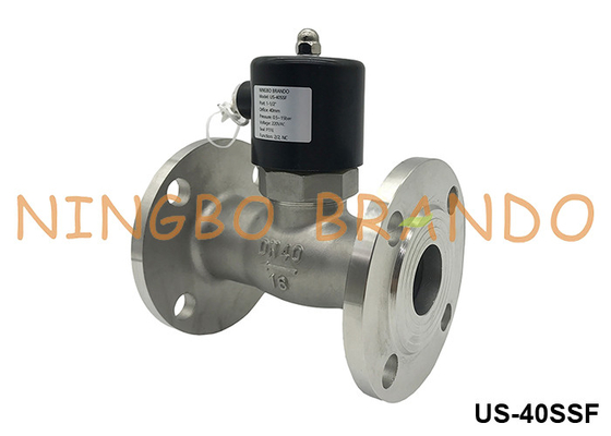 DN40 válvula de solenoide de acero inoxidable de agua caliente de vapor con brida 1.5'' 24V 110V 220V