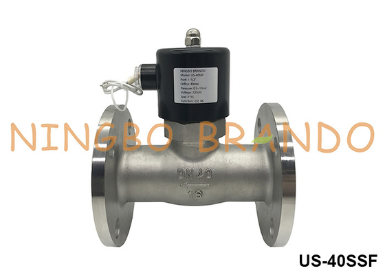 DN40 válvula de solenoide de acero inoxidable de agua caliente de vapor con brida 1.5'' 24V 110V 220V