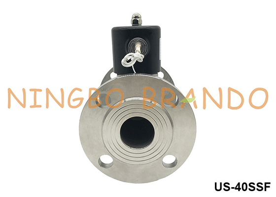 DN40 válvula de solenoide de acero inoxidable de agua caliente de vapor con brida 1.5'' 24V 110V 220V