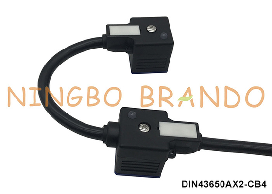 Conector de bobina de válvula de solenoide doble con doble cabeza DIN43650A con cable moldeado