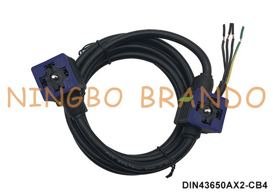 Conector de bobina de válvula de solenoide doble con doble cabeza DIN43650A con cable moldeado