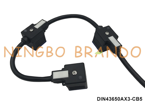 DIN43650A Conector de bobina de válvula de solenoide triple de cable moldeado con tres cabezas