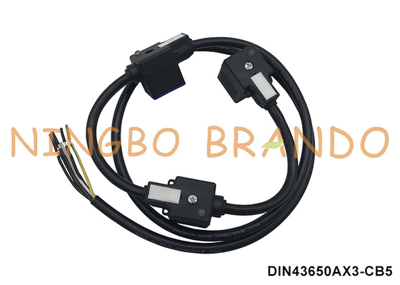 DIN43650A Conector de bobina de válvula de solenoide triple de cable moldeado con tres cabezas