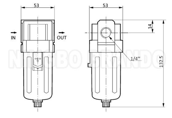 Filtro de aire neumático tipo AF3000-02 AF3000-03 para combinación de FRL