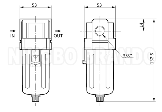 Filtro de aire neumático tipo AF3000-02 AF3000-03 para combinación de FRL