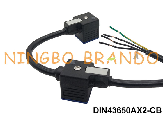 Conector de válvula de solenoide con doble cabeza DIN43650A con cable moldeado