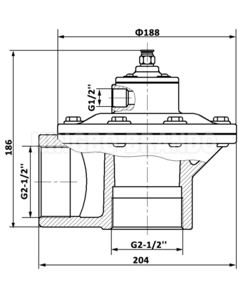 BFEC MF-Z-62S 2-1/2'' Válvula de mando remoto de ángulo derecho para filtro de bolsas