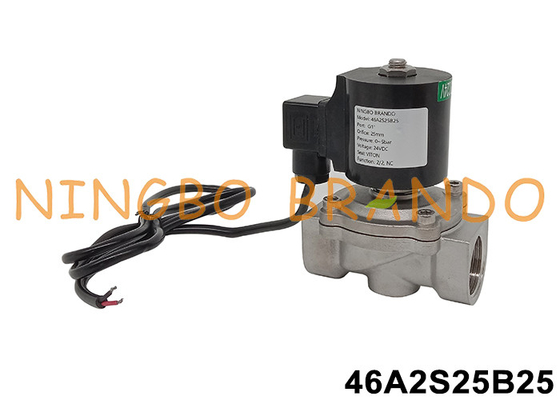 1' IP68 válvula solenoide de acero inoxidable submarina para fuente de agua