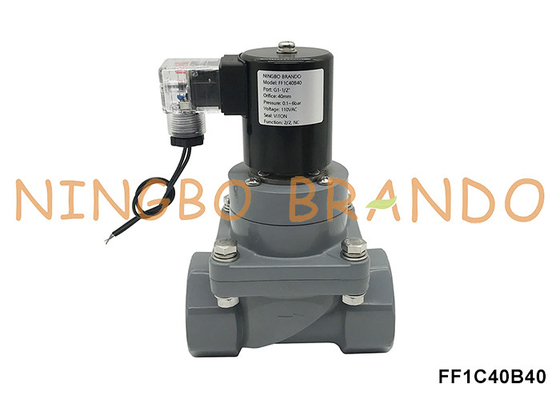 1 - 2' DN40 válvula de solenoide CPVC anticorrosora para ácido químico 220V 24V
