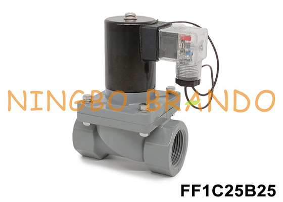 1' DN25 válvula de solenoide anticorrosiva con cuerpo de CPVC 24V 110V 220V