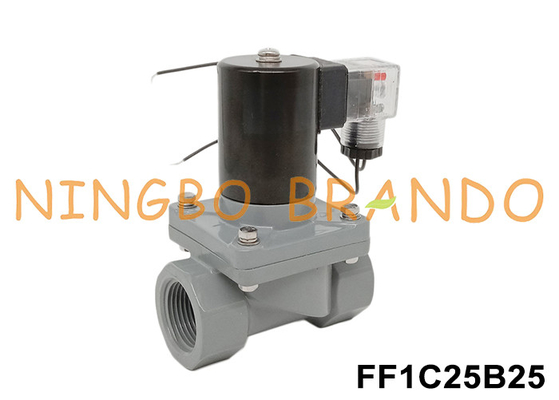 1' DN25 válvula de solenoide anticorrosiva con cuerpo de CPVC 24V 110V 220V