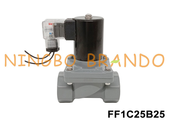 1' DN25 válvula de solenoide anticorrosiva con cuerpo de CPVC 24V 110V 220V