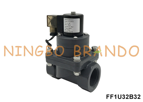1-1/4' DN32 válvula de solenoide UPVC resistente a la corrosión para ácido químico 24V 220V