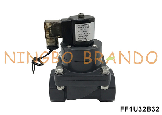 1-1/4' DN32 válvula de solenoide UPVC resistente a la corrosión para ácido químico 24V 220V