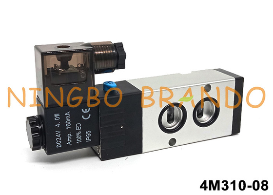 Airtac Tipo 4M310-08 Válvula de solenoide piloto de Namur 5/2 vía 24V 220V
