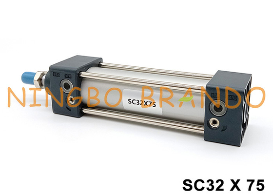 Serie SC de doble acción cilindro de aire neumático de 32 mm de perforación 75 mm de carrera