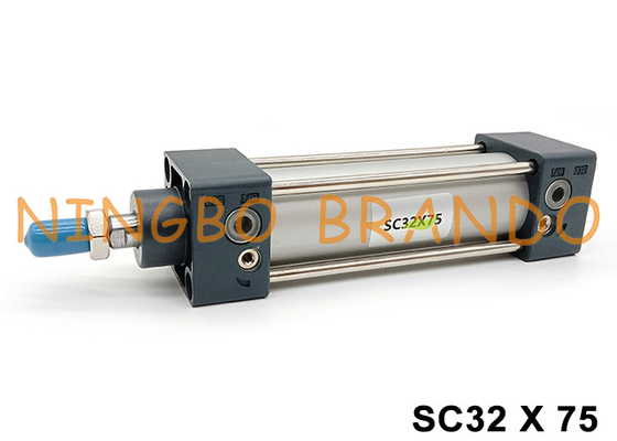 Serie SC de doble acción cilindro de aire neumático de 32 mm de perforación 75 mm de carrera
