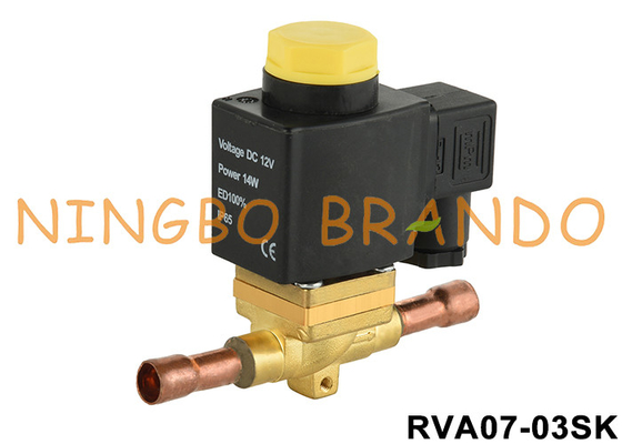 2 Dirección 3/8''soldadora de refrigeración solenoide normalmente abierta 12V 24V 110V 220V