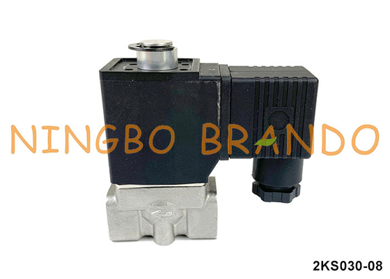 2KS030-08 Tipo de ataque aéreo Válvula de solenoide de acero inoxidable normalmente abierta 24V 110V 220V