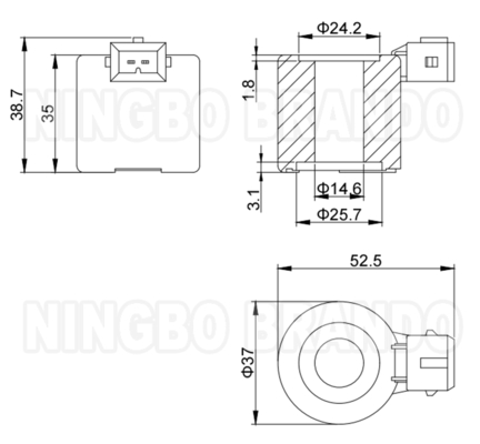 12VDC 16W bobina de solenoide para el reducidor de GNC BRC GLP multiválvula
