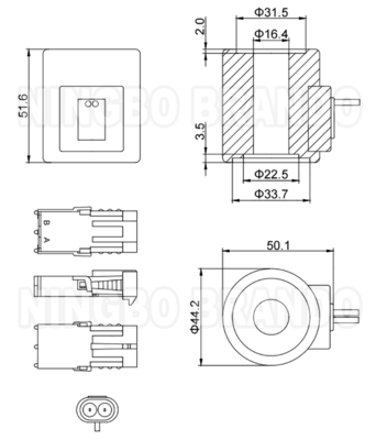 Bobina de solenoide hidráulica HydraForce Tipo 6359412 para excavadora 12VDC 24VDC