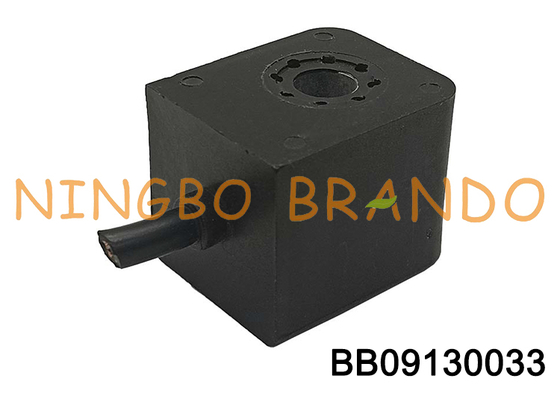 Bobina de electroválvula neumática tipo CNOMO con cable y orificio de 9 mm de diámetro, 13 VA, 10 W