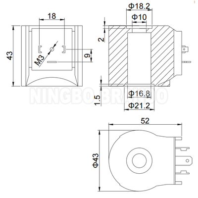 CEME Tipo B12 C57 bobina de válvula de solenoide 12VDC 24VDC 110VAC 220VAC