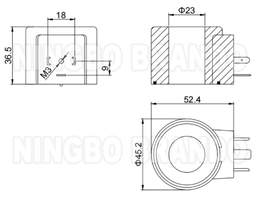 Bobina de electroválvula hidráulica de 24VDC 26W para excavadora Foton Lovol FR60