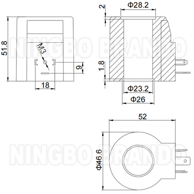 Bobina de electroválvula hidráulica Yuken tipo DSG-03 DC12V DC24V 28W 38W