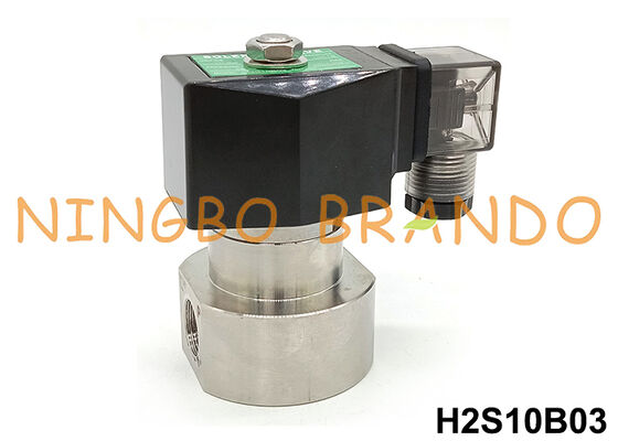 3/8'' High Pressure Stainless Steel Solenoid Valve 100 Bar 220VAC 70 Bar 24VDC