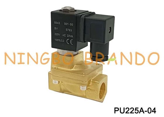 Shako Type PU225A-04 1/2'' 2 Way Normally Closed Brass Solenoid Valve 24V 110V 220V