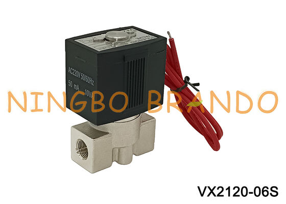 Válvula Solenoide de acero inoxidable tipo SMC Vx2120, 1/4'', 2/2 vías, 220V, 24V
