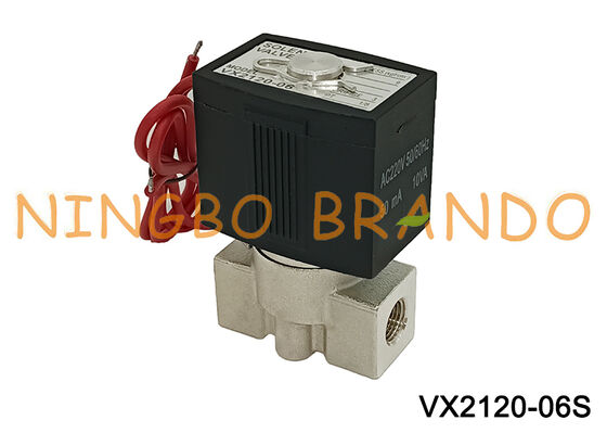 Válvula Solenoide de acero inoxidable tipo SMC Vx2120, 1/4'', 2/2 vías, 220V, 24V