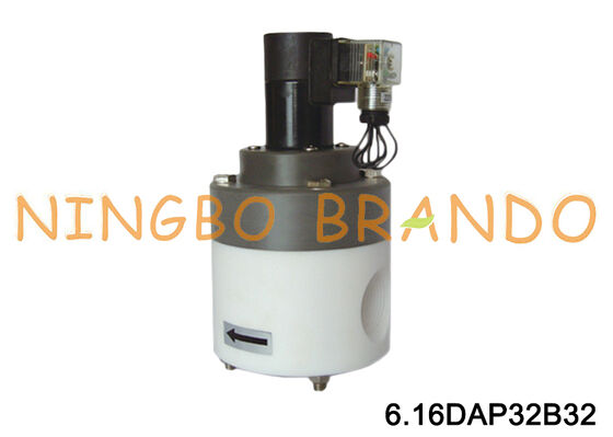 Válvula solenoide anticorrosión de PTFE de 1-1/4'' para productos químicos ácidos y alcalinos